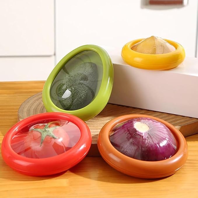 Reusable Silicone Stretch Lids (4 Pieces) – Food Cover Set for Bowls, Cups & Containers