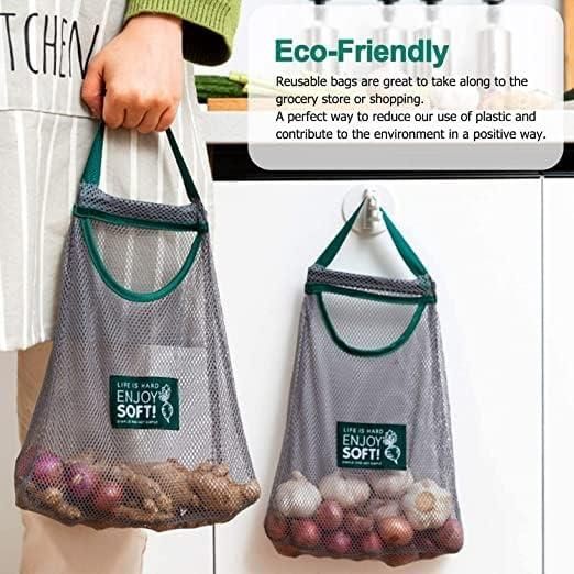 Reusable Kitchen Fruit & Vegetable Mesh Bags – Eco-Friendly Storage Bags (Set)