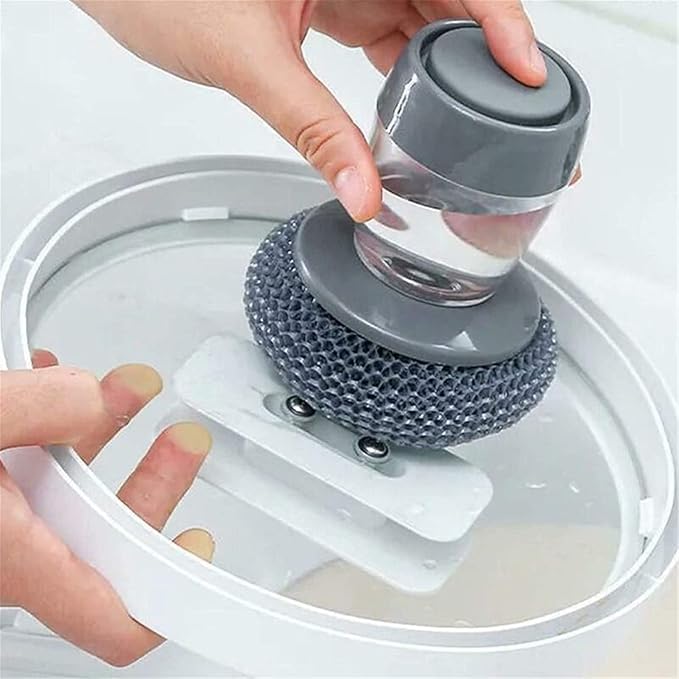 Soap Dispensing Dish Brush – Kitchen Cleaning Brush with Built-in Soap Dispenser