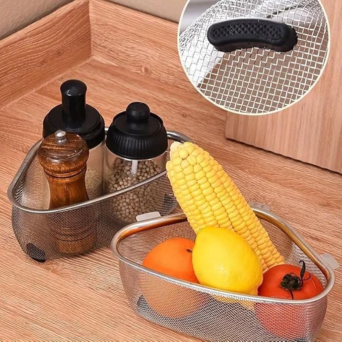 Stainless Steel Sink Corner Strainer – Kitchen Drain Basket & Food Filter