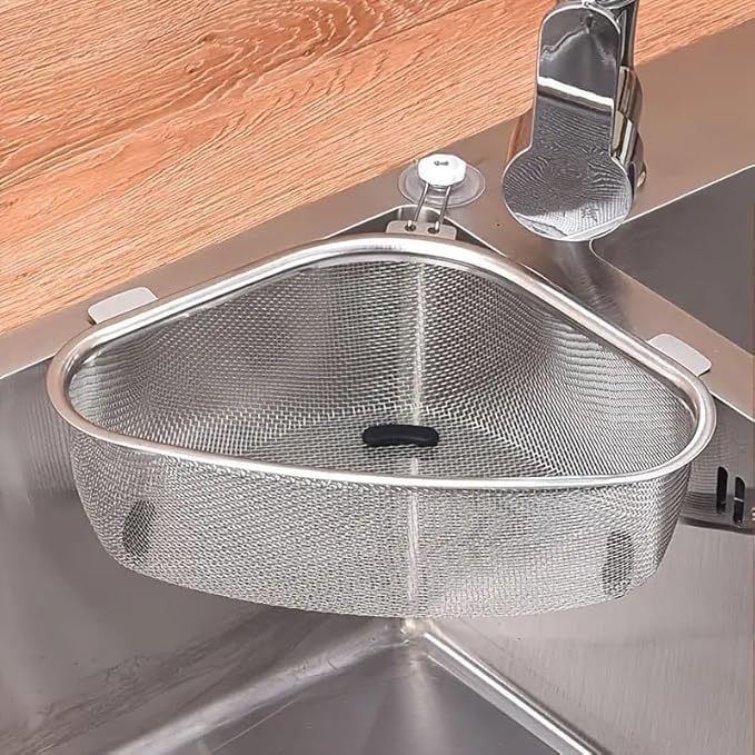 Stainless Steel Sink Corner Strainer – Kitchen Drain Basket & Food Filter