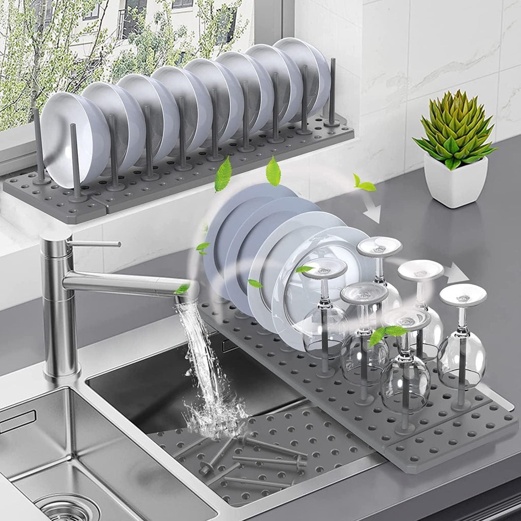 Drain Shelf Dish Drying Rack – Kitchen Sink Organizer & Drying Stan