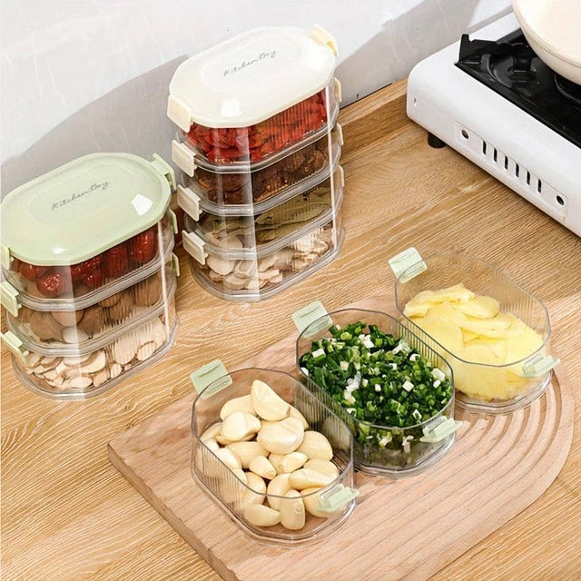 3-Layer Spice Storage Box – Multi-Compartment Kitchen Seasoning Organizer